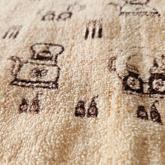 Vintage 70s Pair Set 2 Cannon Beige Tea Coffee Pot Kitchen Hand Towel 22"x15" - Picture 3 of 6